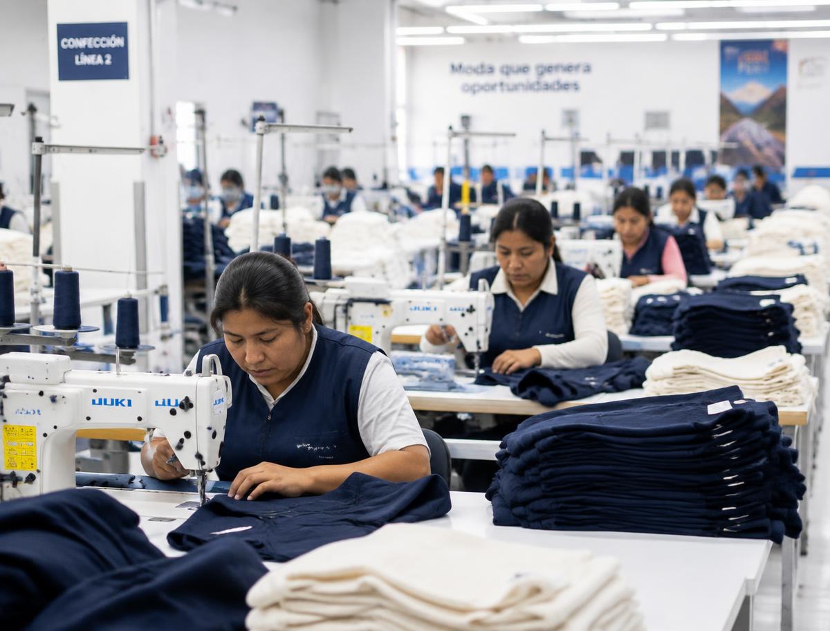 Sewing line producing knit garments